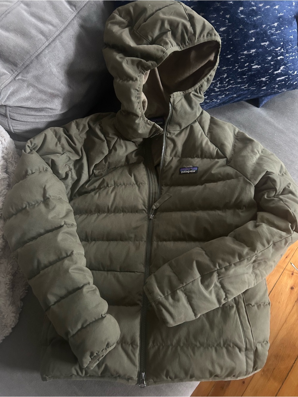 Patagonia Cotton Down Jacket green women’s medium